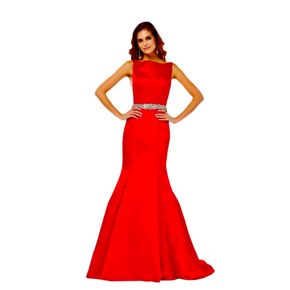 Angela&Allison redish orange formal gown Size 12